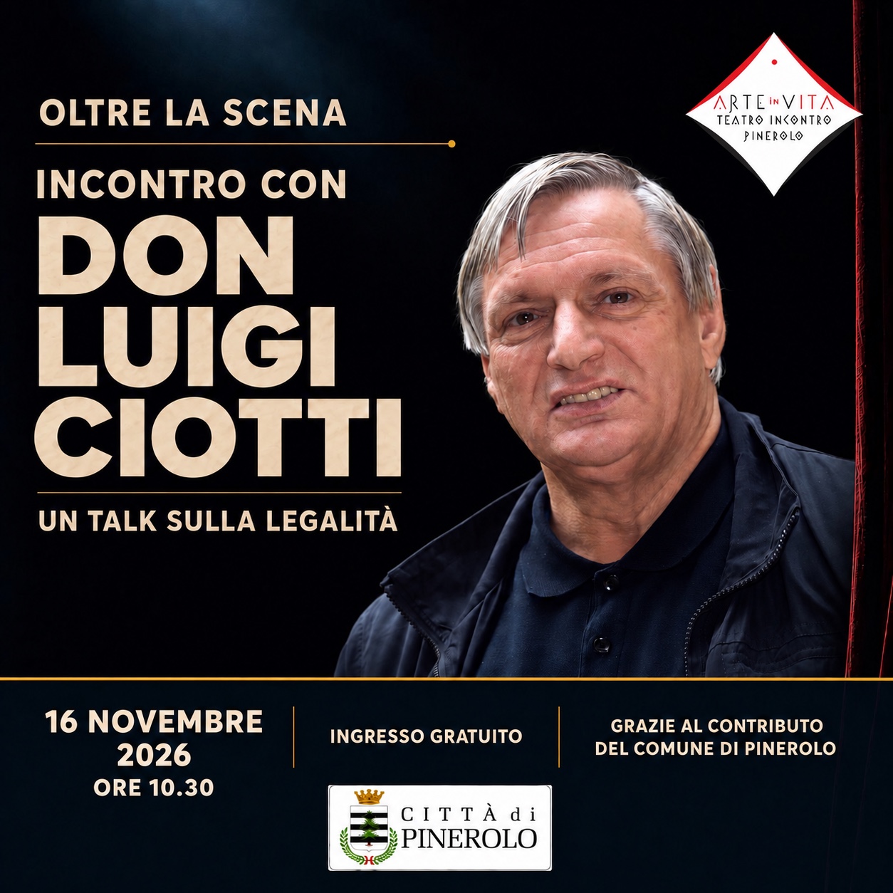 Incontro con Don Luigi Ciotti, un talk sulla legalità