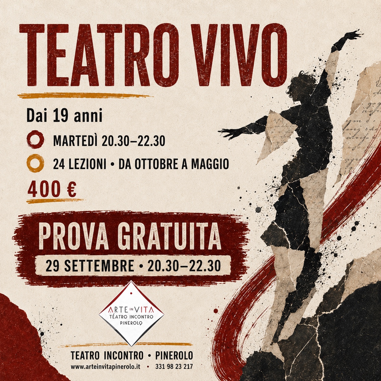 Locandina del corso Teatro Vivo, Dai 19 anni