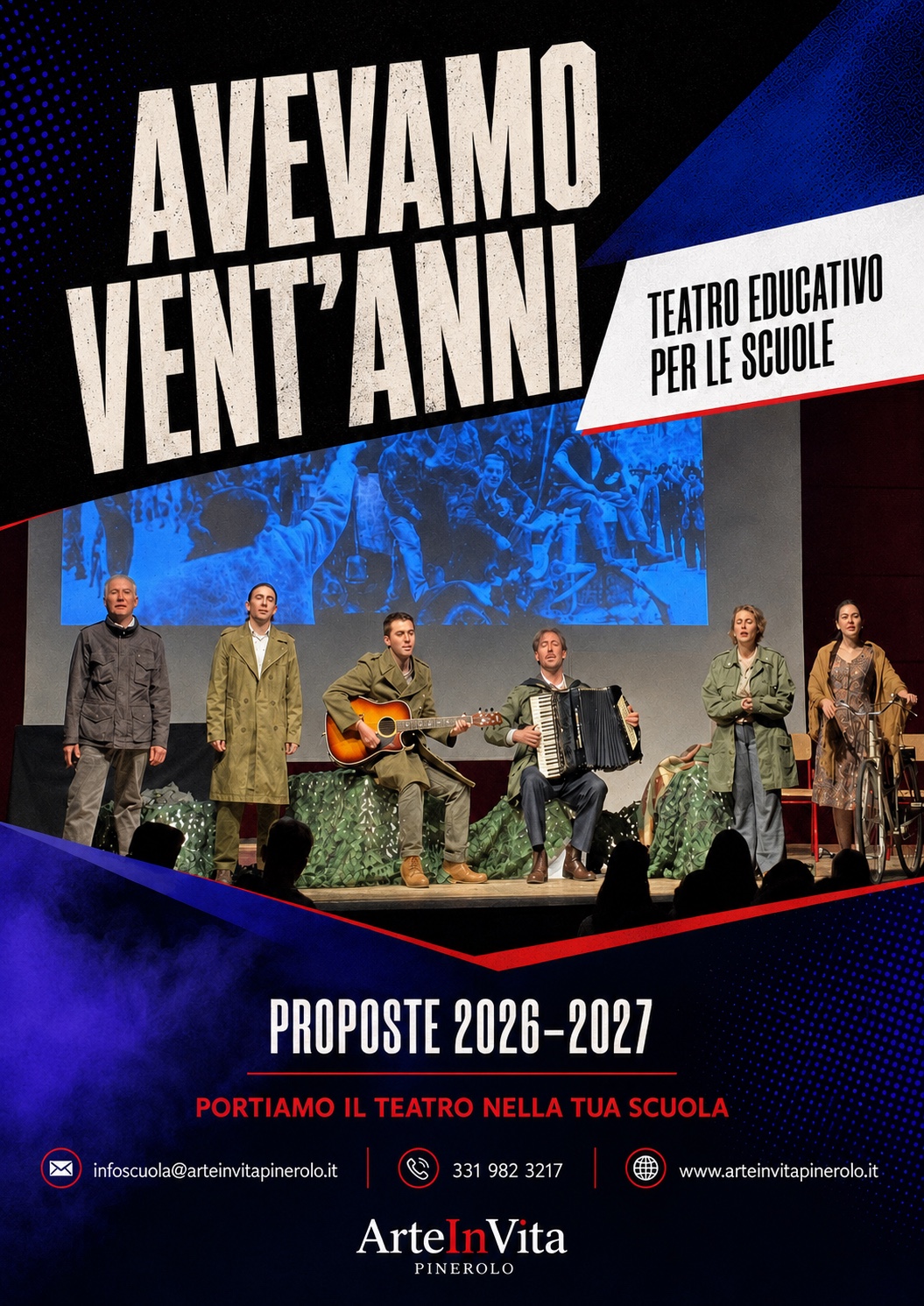 Il cast di Avevamo vent’anni in scena