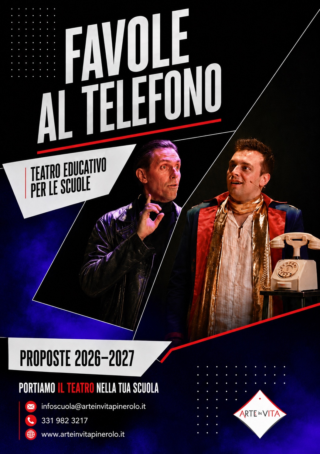 Stefano Abburà e Mauro Borra nello spettacolo Favole al telefono