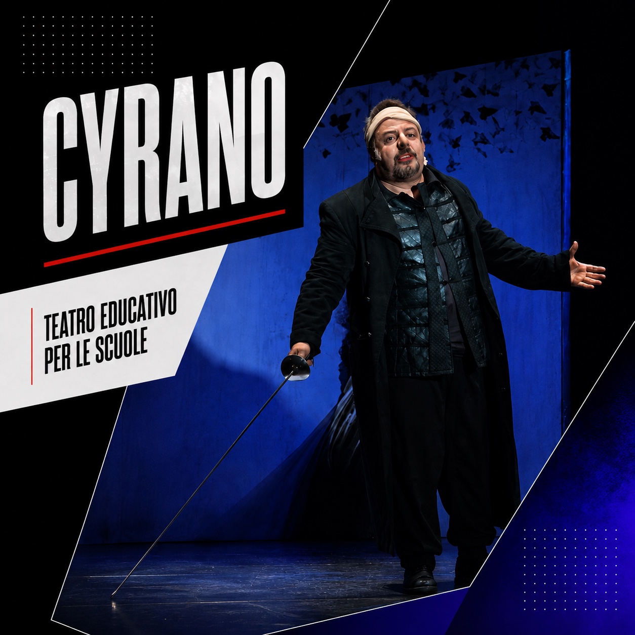Grafica di Cyrano per il teatro educativo nelle scuole