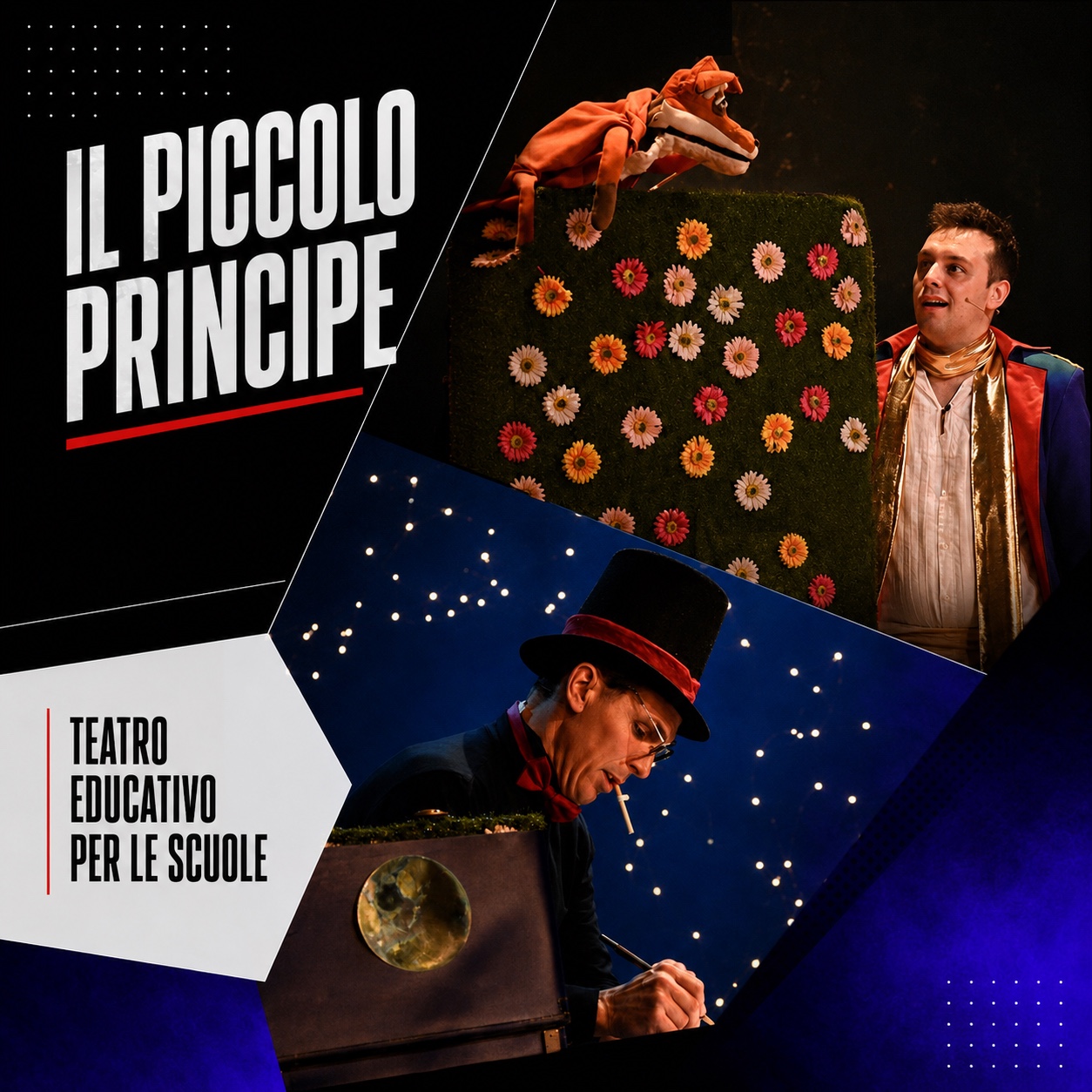 Grafica di Il Piccolo Principe per il teatro educativo nelle scuole