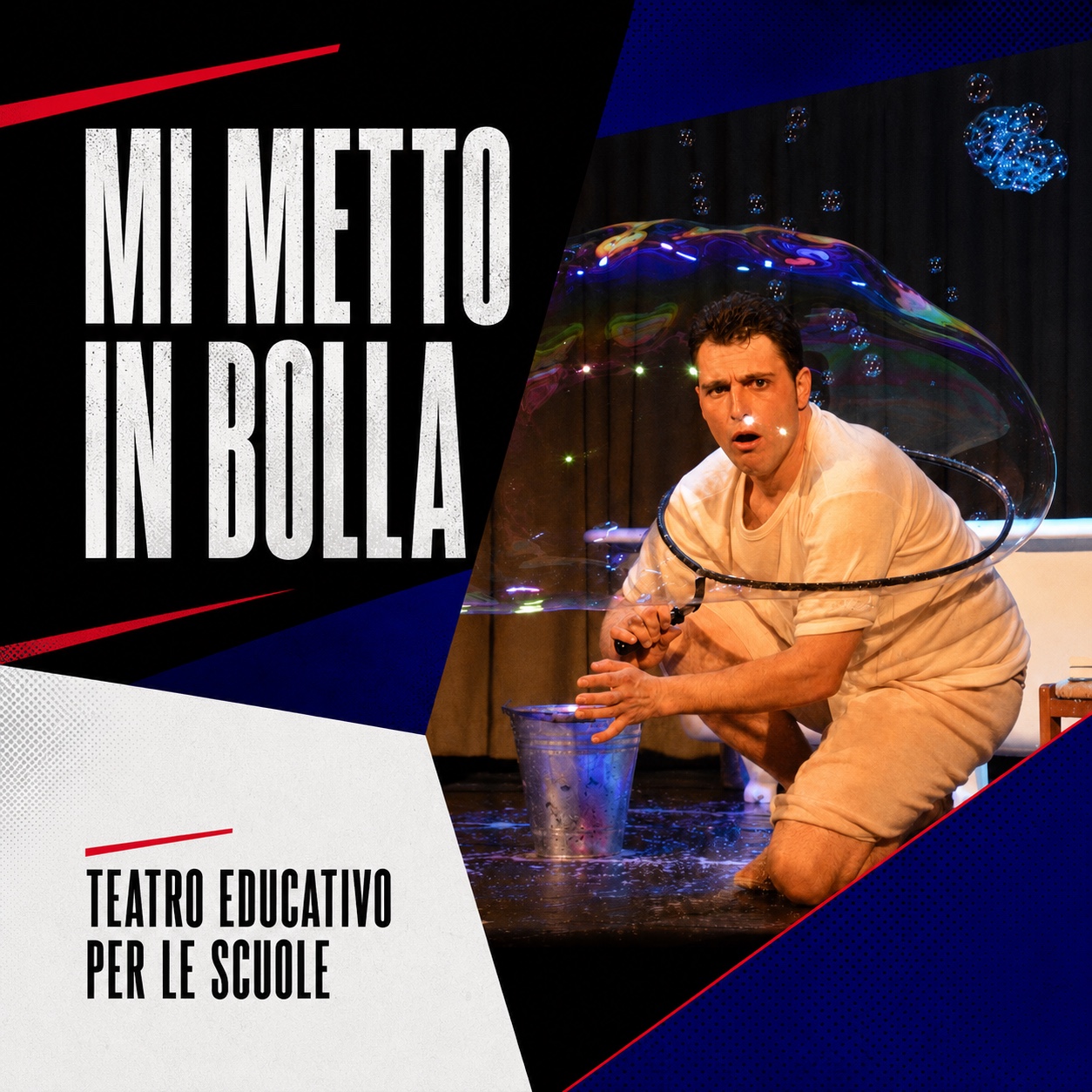 Grafica di Mi metto in bolla per il teatro educativo nelle scuole